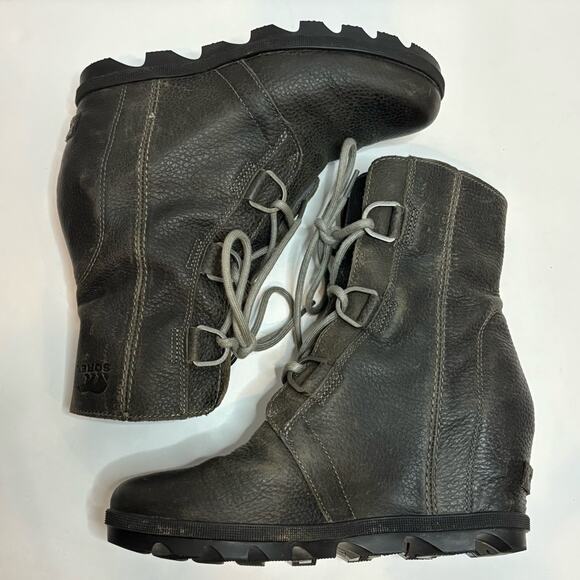 Sorel Joan of Arctic Wedge II Lace Up Boots Quarry Gray 8.5 - Picture 5 of 11
